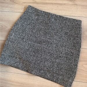 H&M Black and White Tweed Mini Skirt